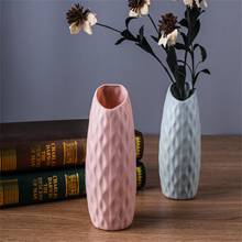Пластиковая ваза в скандинавском стиле, ваза для цветов с геометрическим рисунком, анти-керамическая ваза, цветочный горшок, корзина для цветов, украшения для домашнего декора на свадьбу 2024 - купить недорого