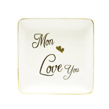 ceramics plate Storage Painted palette Tray Jewelry Display Mom love you Ring Dish Necklace Ring Earrings Display Tray Creative 2024 - buy cheap