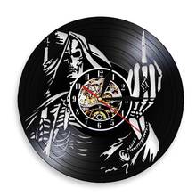 Reloj de pared con esqueleto en espiral para amantes de las calaveras, accesorio con luces LED, con diseño de calavera Punk, disco de vinilo artístico, ideal para regalo 2024 - compra barato