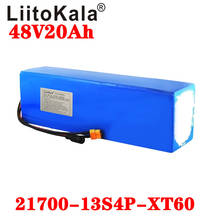 LiitoKala 48V 20ah 21700 5000mAh 13S4P ebike battery 20A BMS 48v battery Lithium Battery Pack For Electric bike Electric Scooter 2024 - buy cheap