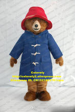 Red Hat Brown Teddy Bear Grizzly Bear Mascot Costume Adult Cartoon Character Opening Ceremony Annual Symposium zz7891 2024 - buy cheap