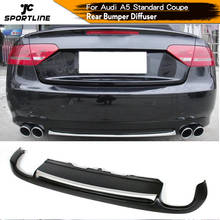 PU Unpainted Car Rear Bumper Lip Spoiler Diffuser With Silver Trim for Audi A5 Coupe Standard Only 2008 - 2011 2024 - buy cheap