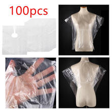 Capas desechables para cortar el pelo, batas de peluquero, delantales transparentes, ropa de peluquería, 64x84cm, 100 Uds. 2024 - compra barato