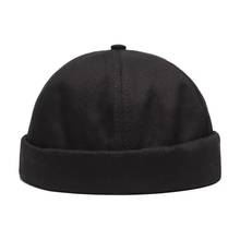 Unisex Winter Cotton Cuffed Short Melon Cap Solid Color Skullcap Letters Retro Ski Fisherman Docker Beanie Hat 2024 - buy cheap