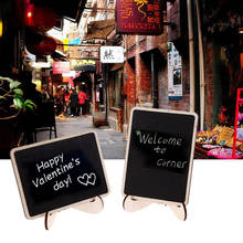 1PC Mini Wooden Message Blackboard Chalkboard with Stand Small Black Notice Board Wedding Home Office Decor Supplies 2024 - buy cheap