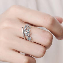 Exquisite quality Irregular Zircon ring For Women anillos Resizable Rings Bague Femme Tassel Pendant Opening Rings 2024 - buy cheap