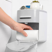 Caixa de lenços portátil multifuncional para banheiro, suporte de papel higiênico com gaveta sem perfuração, acessórios para banheiro 2024 - compre barato