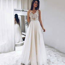 Eightree Wedding Dresses 2020 vestido de noiva Sleeveless Lace Appliques Bride Dress V Neck Simple Wedding Gown Backless 2024 - buy cheap