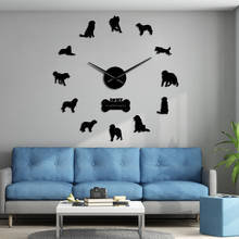 Funny Leonberger Dog Breed Quartz Acrylic Mirror Sticker DIY Wall Clock Quiet Sweep Canine Pet Animals Giant Wall Decor Watch 2024 - buy cheap