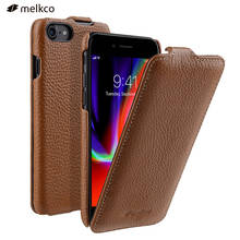 Melkco-Funda de cuero de vaca de grano completo para iPhone SE 2020 7 8, carcasa de cuero genuino con tapa, carcasa de cuero de negocios Vintage 2024 - compra barato