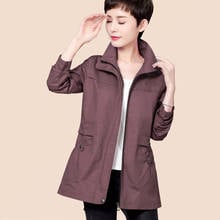 2020 Spring Autumn Women's Jacket And Coat Large Size Casual Cotton Tops Middle-aged and elderly Female Windbreaker Outweat Y377 2024 - buy cheap