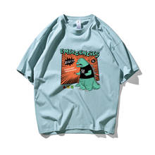 Camiseta de Anime japonés para hombre, camiseta de dibujos animados divertidos de dinosaurio, ropa de calle informal de algodón, camiseta de Hip-Hop para pareja 2024 - compra barato