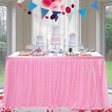 Falda de mesa de tul con tutú, mantel azul para boda, fiesta, Baby Shower, decoración del hogar, falda de mesa rosa, banquete de cumpleaños 2024 - compra barato