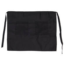 New 1pc Black Waiter Waitress Pocket Short Half Size Waist Apron Kitchen Pub Bar Restaurant Cotton Bow Short Half Waist Apron 2024 - buy cheap