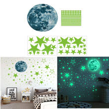 435pcs/set Luminous 3D Star Moon Dot Wall Stickers Kids Room Bedroom Ceiling Home Decoration Fluorescent Glow in the Dark 2024 - buy cheap