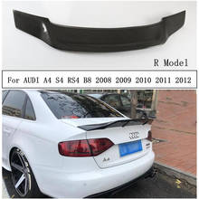 For AUDI A4 S4 RS4 B8 2008 2009 2010 2011 2012 Real Carbon Fiber Spoiler Wing Lip Spoilers High Quality R Auto Accessories 2024 - buy cheap