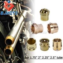 Antiga escola de bronze perfurado ponta escape da motocicleta tubos de escape para harley bmw scrambler xs650 honda cb yamaha cafe racer 2024 - compre barato