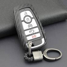 Carbon Fiber Smart Key Fob Case Cover Chain For Ford Fusion F150 Explorer Mondeo Edge Mustang Focus Lincoln Continental Corsair 2024 - buy cheap