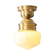Luminária de teto vintage, lâmpada led de cobre americana para iluminação de casa, vidro, sala de estar 2024 - compre barato