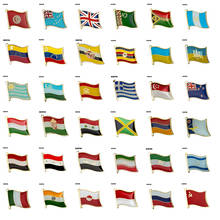 Flag Laple Pin Badge Brooch Tunisia Tuvalu Turkmenistan Venezuela Uganda Ukraine Uruguay Uzbekistan Spain Greece Singapore 2024 - buy cheap