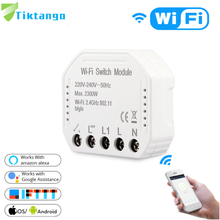 Tiktango Wifi Smart Light Switch Diy Breaker Module Smart Life/Tuya APP Remote Control,Works with Alexa Echo Google Home 1/2 Way 2024 - buy cheap