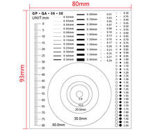 Régua de filme gpqa, régua de alto ponto transparente com cartão de calibração, para largura da linha de área, círculo de diâmetro que compara 2024 - compre barato