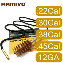 Kit de limpeza de cano de arma armiyo, 22cal, 30cal, 38cal, 12ga, fio m4 8-32, limpeza de arma 2024 - compre barato