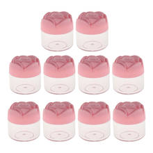 10 Pieces 20g Plastic Cosmetic Cream Containers with Rose Shaped Screw Caps, Clear Empty Makeup Sample Jars Lip Balm Pot Jar 2024 - buy cheap