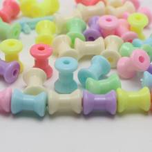 100pcs Mixed Pastel Color Acrylic Thread Spool Shape Tube Beads 12X9mm 2024 - compra barato