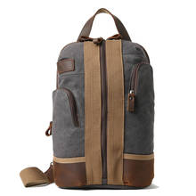 Novo retro saco de peito bolsa de ombro masculino bolsa de lona ao ar livre grande capacidade diagonal mochila à prova dwaterproof água 2024 - compre barato