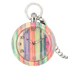 Women's Pocket Watches Colorful Bamboo Quartz Watch Night Light Pointers Lightweight Bamboo Pendant Watch 2024 - buy cheap