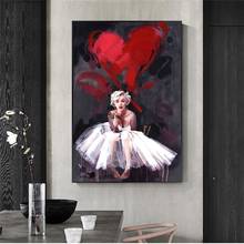 Pinturas en lienzo de retrato abstracto de Marilyn Monroe, cuadro de Arte de pared, Postesr e impresión para decoración de habitación de niña, Cuadros 2024 - compra barato