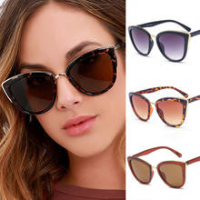 Vintage Cat Eye Sunglasses Women Fashion Brand Designer Sunglasses Female Sexy Leopard Cateyes Black Gradient Oculos De Sol 2024 - buy cheap