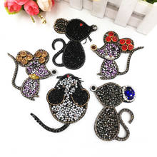 New Mouse Crystal Rhinestones Patches Iron on Patches for Clothing Hotfix Rhinestones Stickers on Clothes for Kids DIY Applique 2024 - buy cheap