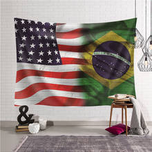 Flag of the United States and Brazil Tapestry Wall Hanging Beach Towel Tapesty Polyester Blanket 200X150cm Room Decor Boho Large 2024 - buy cheap