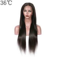 Peluca con malla frontal para mujeres negras, pelo Natural de 26 pulgadas, pelo sintético sedoso liso suizo, peluca de Cosplay con pelo de bebé 2024 - compra barato