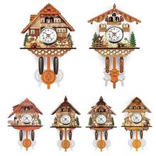 Antique Wooden Hanging Wall Clock Bird Cuckoo Wall Time Alarm Clock Watch Modern Brief Home Living Room Decoration 2024 - buy cheap