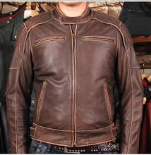 shipping.new style Free Brand man thicker vintage Jackets men's genuine leather classic jacket.plus size clothes 2024 - buy cheap