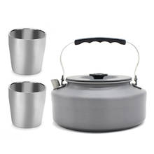 1.6L Aluminum Alloy Portable Outdoor Camping Coffee Pot Teapot Water Kettle with Cups 2024 - buy cheap