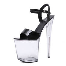Woman Summer 20cm Ultra High Heel Platform Sandals Sexy Transparent Open Toe Ankle Straps High Heels Wedding Party Ladies Pumps 2024 - buy cheap