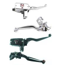 Motorcycle 1" 25mm Skull Reservoir Brake Clutch Levers Handlebar Hand Control For Honda Yamaha Suzuki Kawasaki BWM KTN 2024 - buy cheap