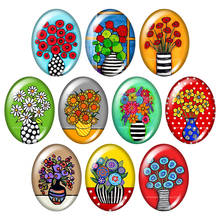 Colorful beauty Flowers cock cat Oval 13x18mm/18x25mm/30x40mm mixed photo glass cabochon demo flat back Jewelry findings 2024 - buy cheap