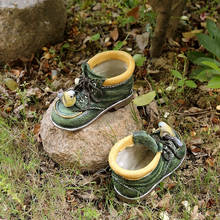 Zapatos de pájaro verde de resina, maceta de flores suculentas, decoración de jardín, plantas de exterior, adornos 2024 - compra barato