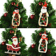 Wooden Christmas Pendant Hollow Snowman Wood Crafts Christmas Tree Hanging Decor For New Year Xmas Party Home Ornaments Navidad 2024 - buy cheap