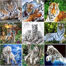 DIY Paint By Numbers Hand Painted coloring Animal Tiger Painting By Number Kits Artcraft Acrylic Drawing On Canvas Wall Pictures 2024 - buy cheap