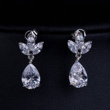 New Arrival Water Drop Dangle Earrings Brincos Bride Jewelry AAA Cubic Zirocn Pendant Crystal Earring Wholesale 2024 - buy cheap