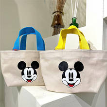 Disney-Bolso de lona informal con dibujos animados para mujer y niño, bandolera de hombro, bolso de compras para niña 2024 - compra barato