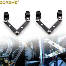 Zorbyz moto 28-41mm indicador de farol, preto ajustável, forquilha de montagem, suporte para honda cafe racer chopper personalizado 2024 - compre barato