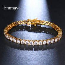 EMMAYA-pulsera elegante de circón cúbico para mujer, brazalete de zirconia cúbica, Color dorado, estilo Hip Hop, fiesta 2024 - compra barato