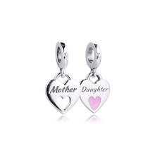 CKK Fit Pandora Bracelets Mother Daughter Heart Charms Silver 925 Original Beads for Jewelry Making Sterling DIY Women 2024 - buy cheap